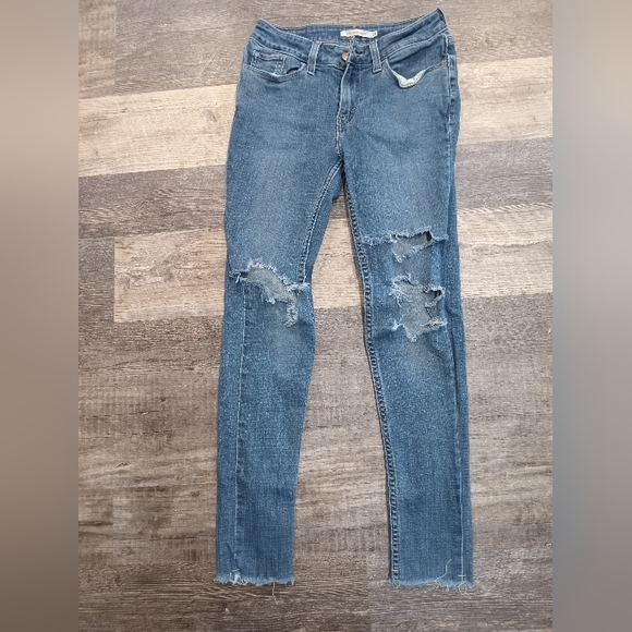 Signature by Levi Strauss Denim - Levi Strauss 535 distressed super skinny 27/28